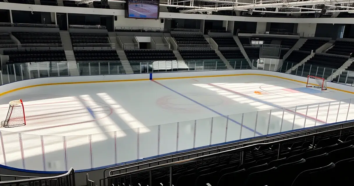Mestis-j&auml;&auml;kiekkoareenan j&auml;&auml;halli tyhjill&auml; katsomopaikoilla kauden alussa